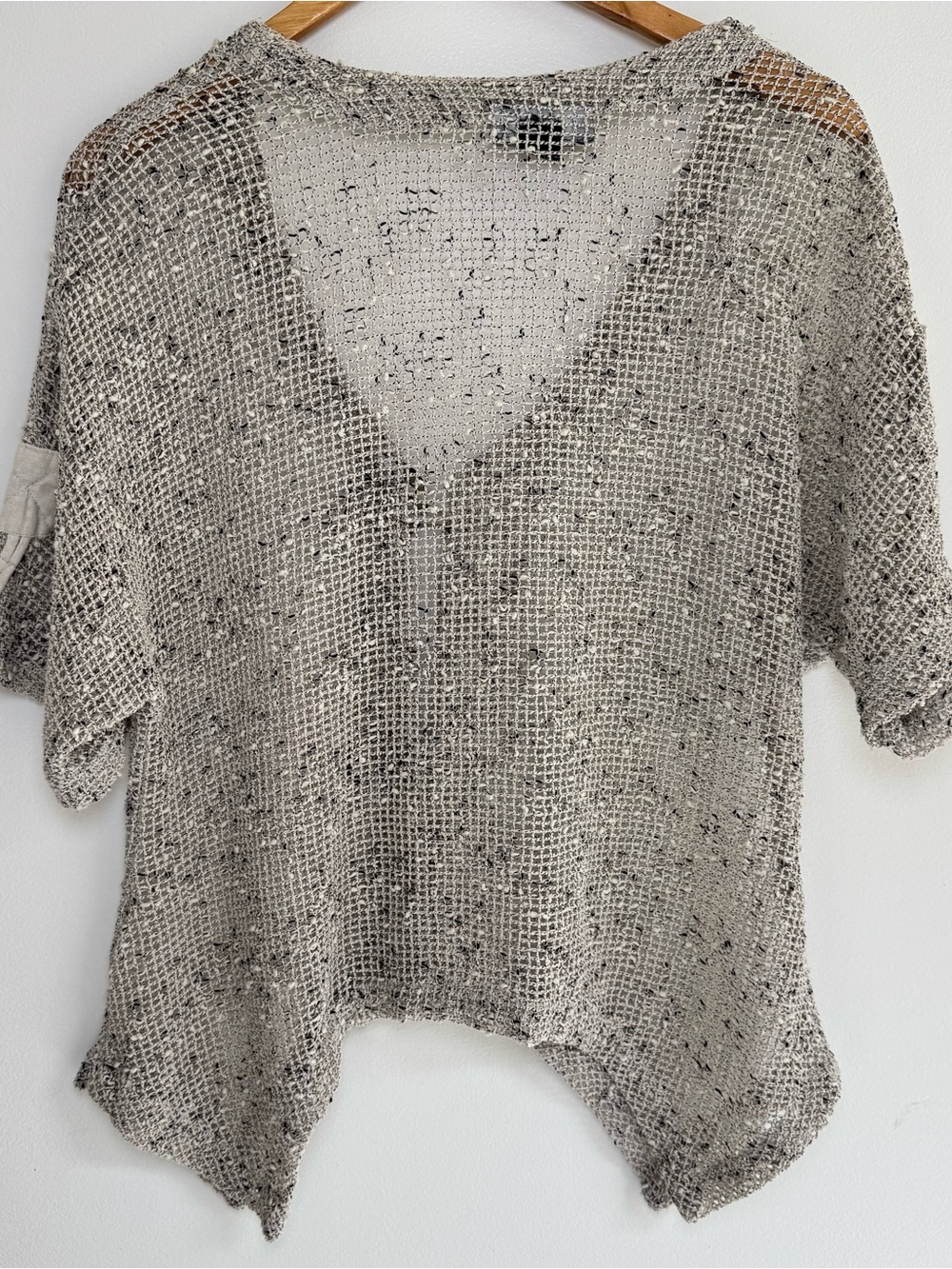 KAKTUS Weave Cotton Beige Cardigan Sweater Sz S Mermaid Boho Lagenlook Artsy - Picture 3 of 6
